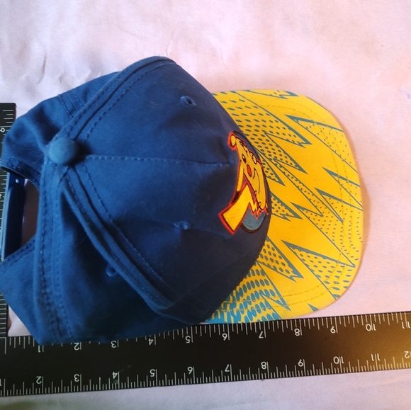 Pokemon Pikachu YOUTH size Baseball Hat Yellow Cap blue lightning Snapback - Picture 8 of 12